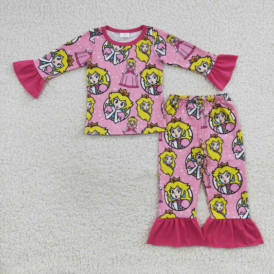 Cartoon princess pink pajamas set GLP0611