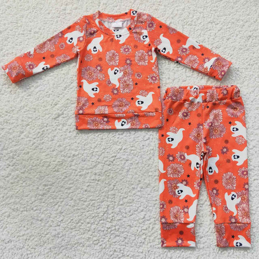 GLP0719 girl Halloween ghost bat print pajamas sets