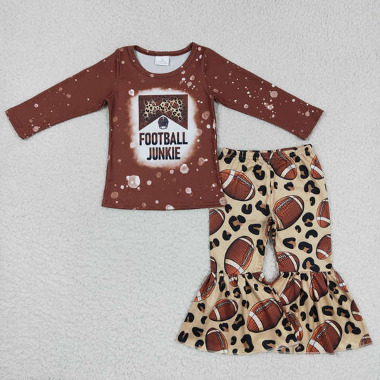 GLP0722 girl brown rugby leopard print fall outfit