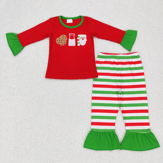 GLP0726 baby girl Christmas Santa Claus red girl pajamas set