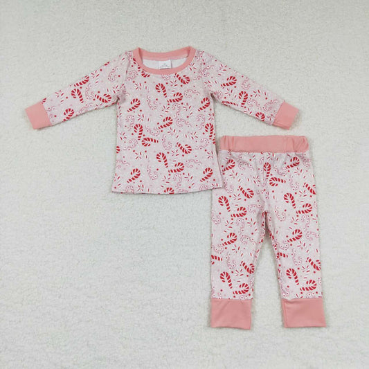 GLP0738 girl christmas candy print pajamas set