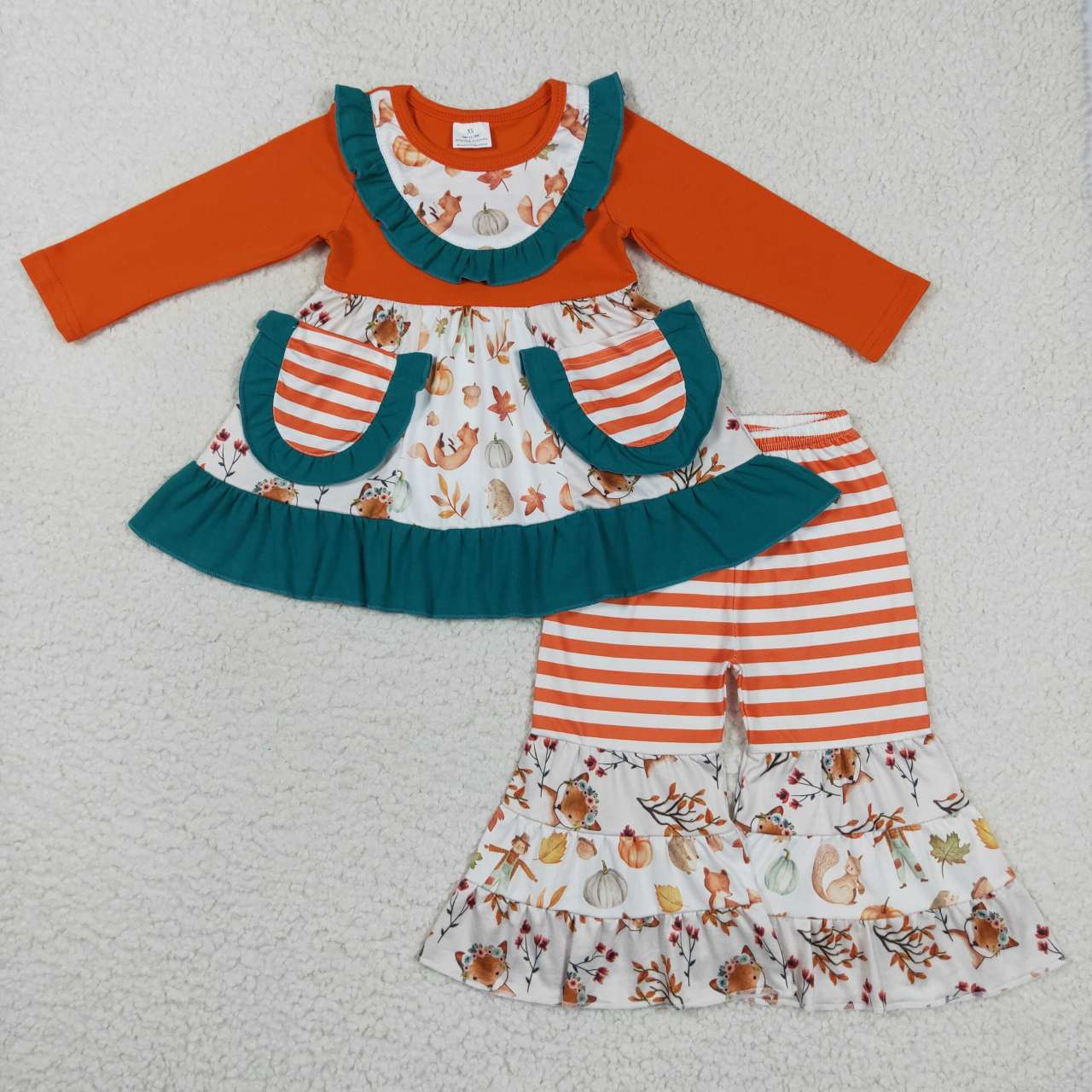 GLP0743 baby girl Thanksgiving pumpkin outfit