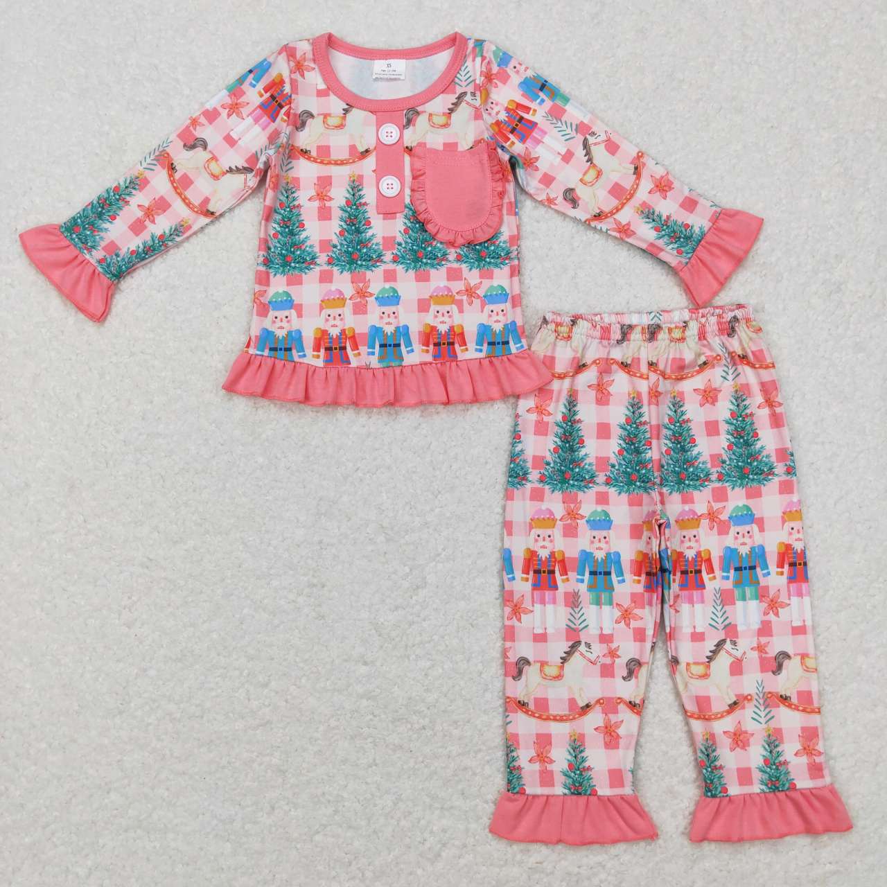 GLP0749 baby girl  Christmas tree girl pajamas set