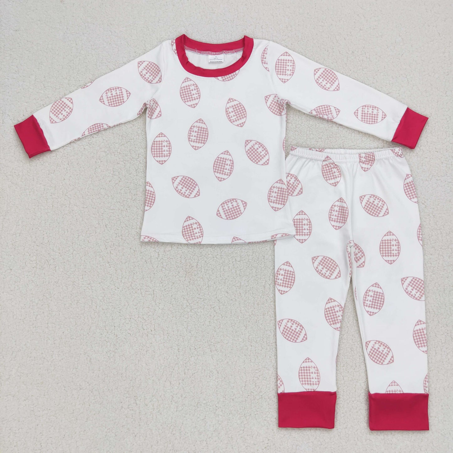 GLP0793 toddler girl clothes football girl winter pajamas set