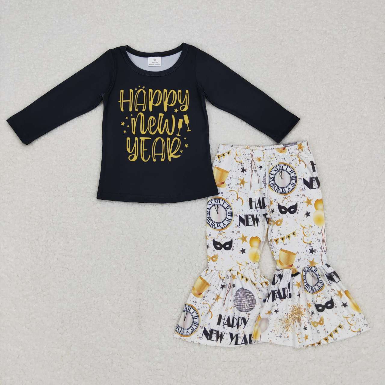 GLP0817 Girl Happy New Year  print clothes sets