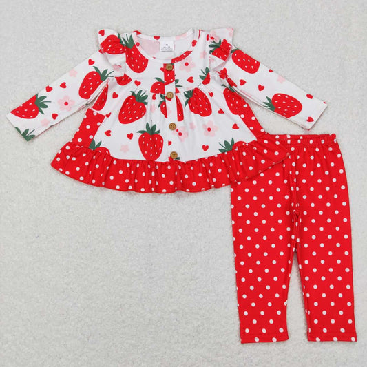 GLP0892 baby clothes girls strawberry print outfit