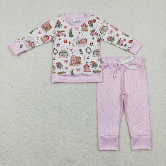 GLP0914 baby girl  Christmas pink pajamas outfit