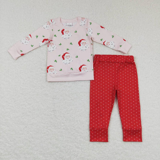 GLP0915 baby girls clothes santa  girl pajamas sets