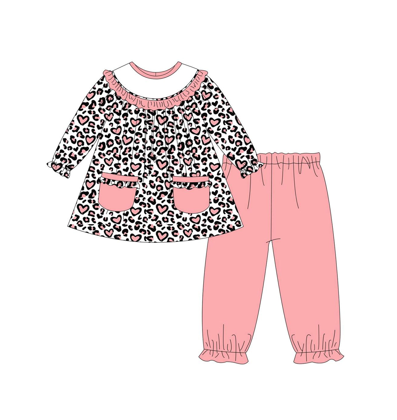 10.10 GLP0958 pre-order baby girl leopard heart girl valentines day outfit