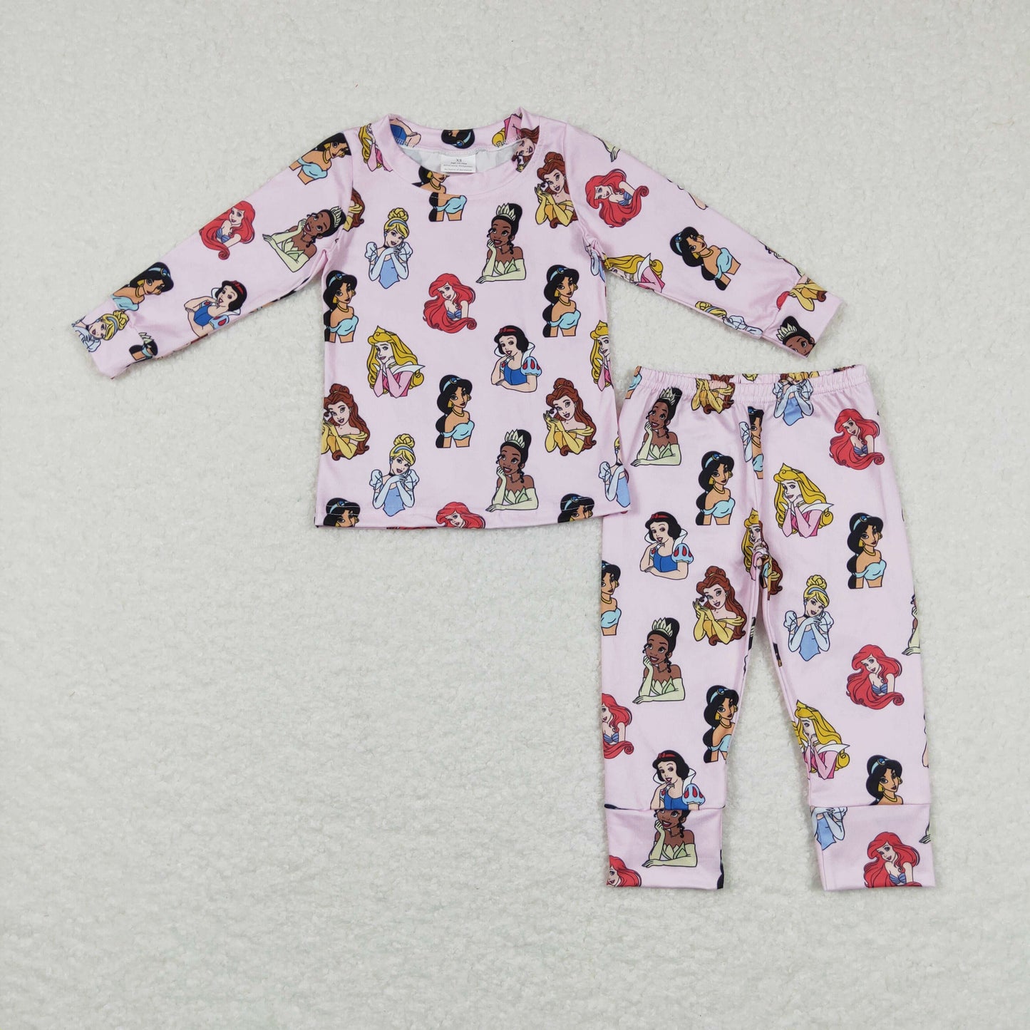 GLP0970 baby girl princess print pink pajamas set