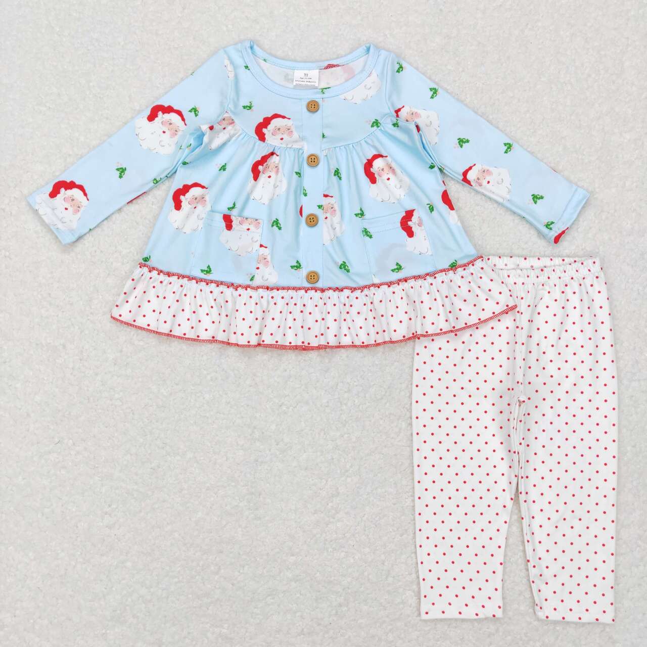 GLP0976 baby clothes girls santa print christmas outfit