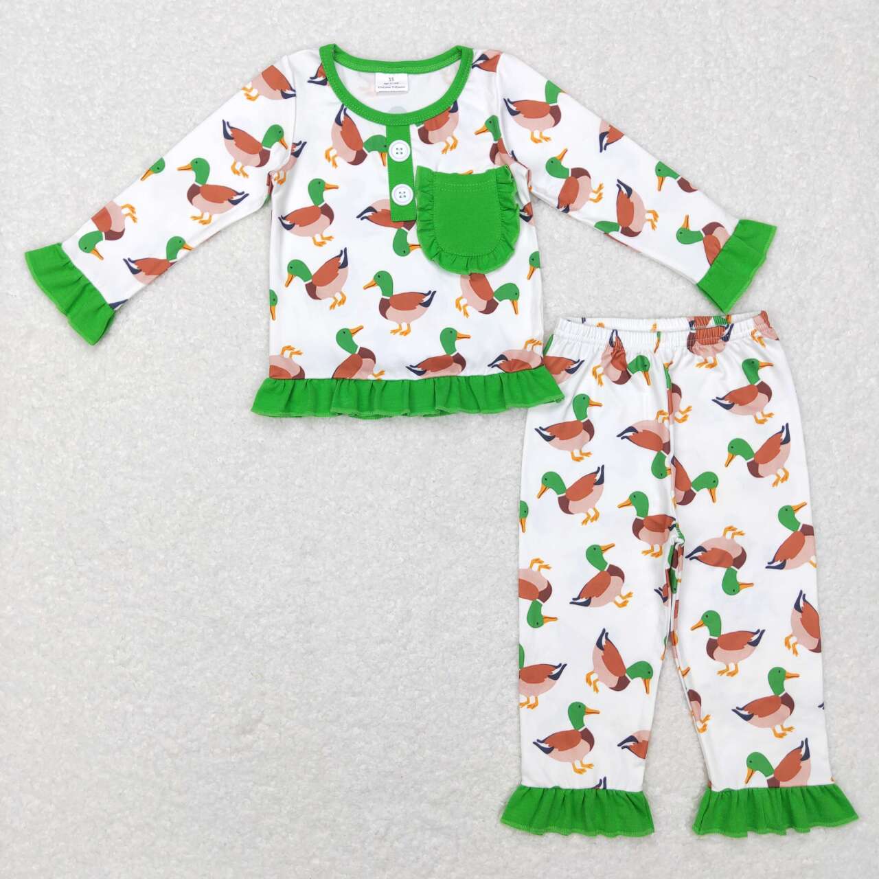 GLP1016 baby girl Mallard pajamas set