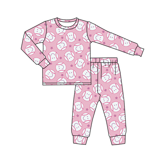 GLP1020  pre-order baby girl baseball pajamas set