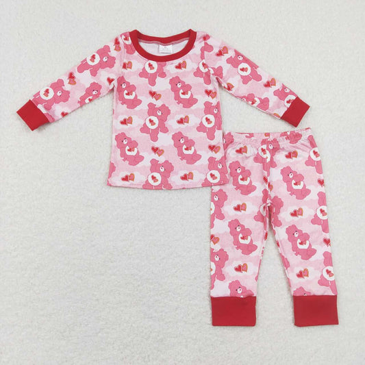 GLP1090 baby girl clothes girl Bear Heart Valentine's Day outfit