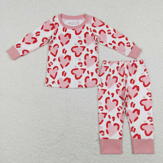 GLP1095 baby girl clothes girl heart Leopard Print Valentine's Day outfits