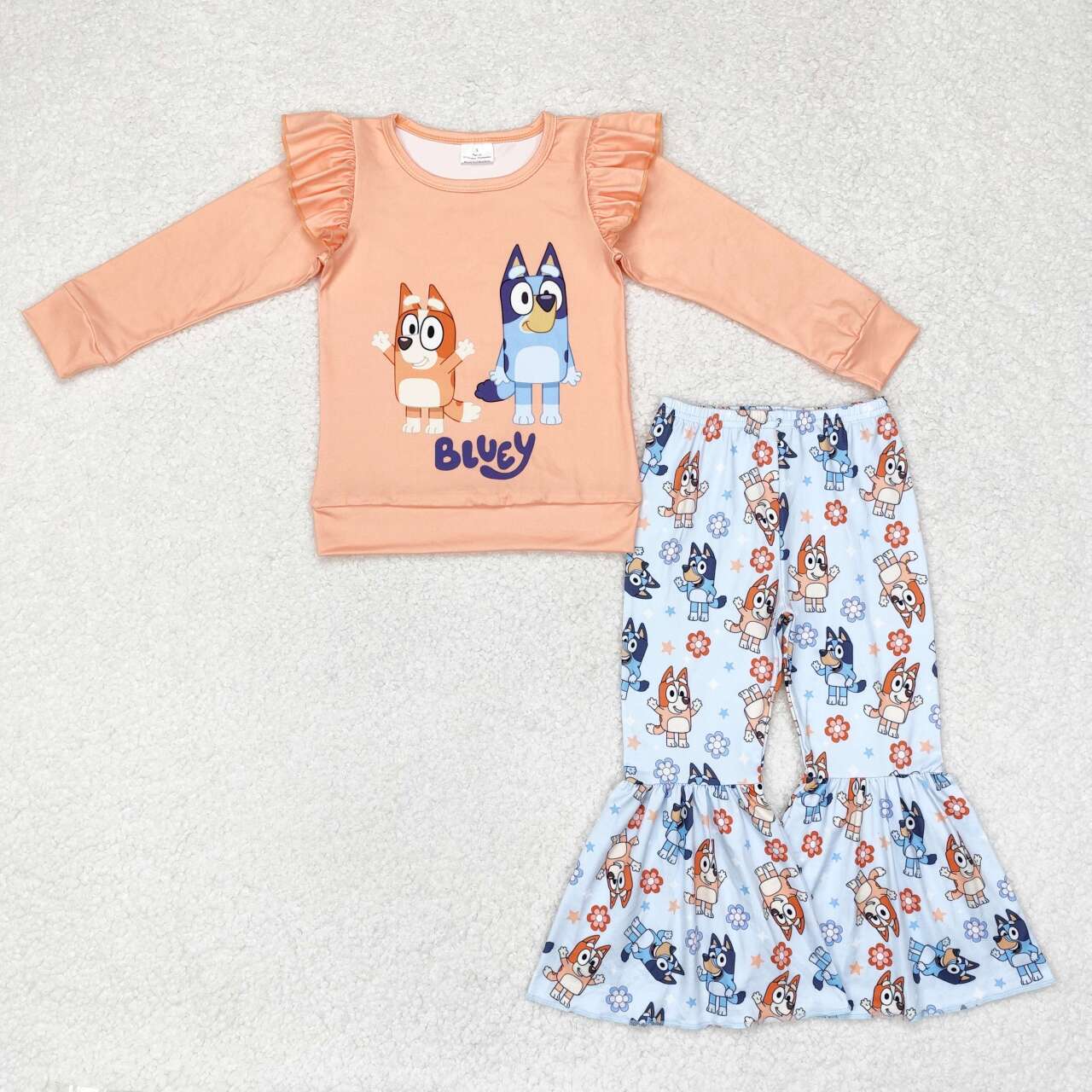 GLP1363  toddler girl clothes cartoon dog girl  bell bottoms outfit