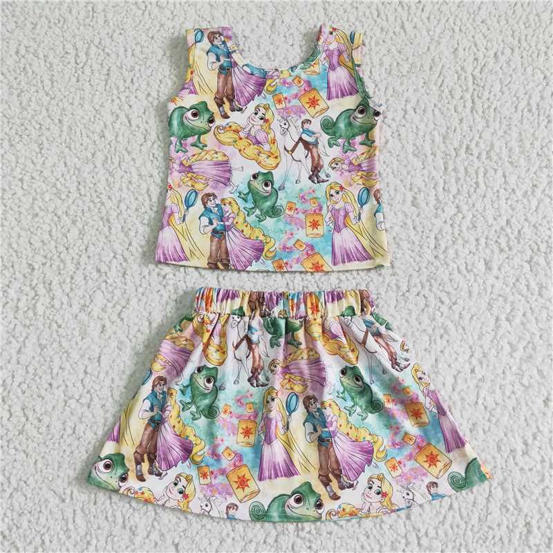 girls princess tops skirts sets GSD0040