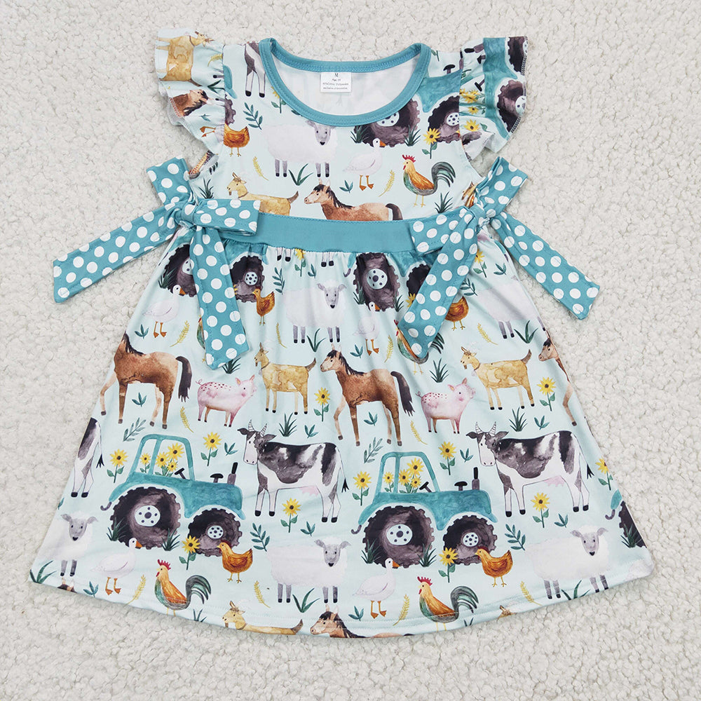 Sibling Baby Kids Short Sleeve Farm Pajamas Rompers Dresses