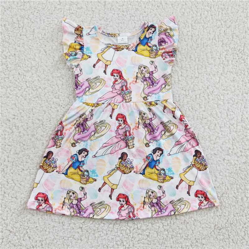 princess printed flutter sleeve dress GSD0168