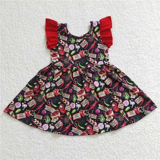 girls Crayfish with onion novelty Dress GSD0245