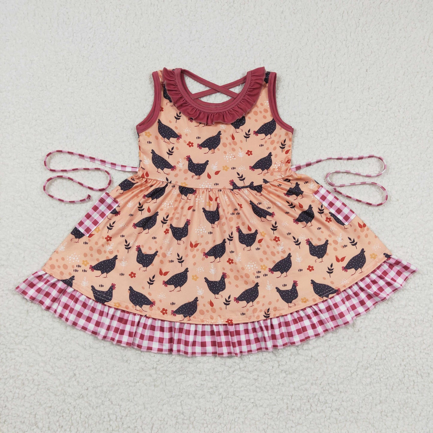 kids chook printed dress GSD0322