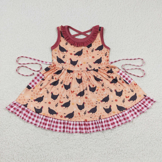 kids chook printed dress GSD0322