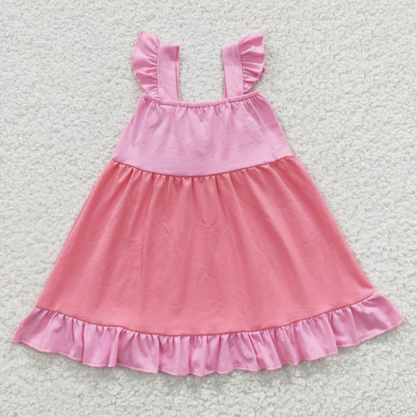 kids pink bowties princess dress GSD0340