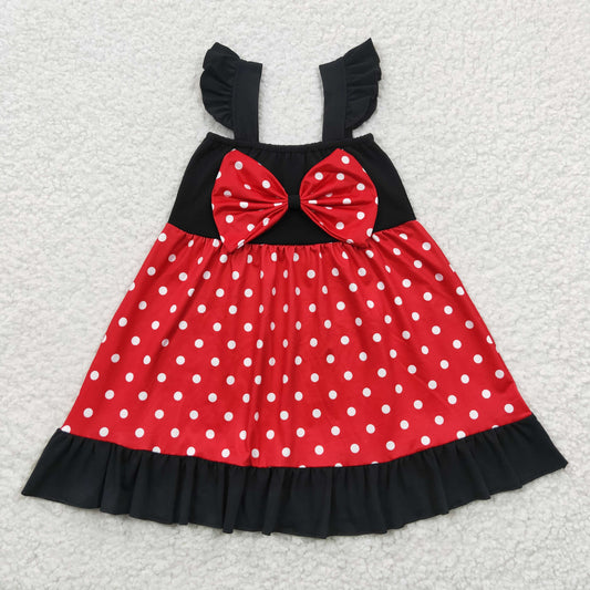 kids red polka dots princess dress GSD0344