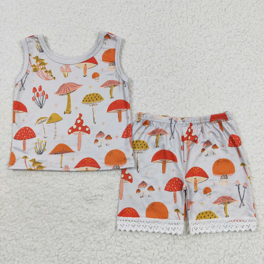 girls mushroom camis shorts sets GSSO0346
