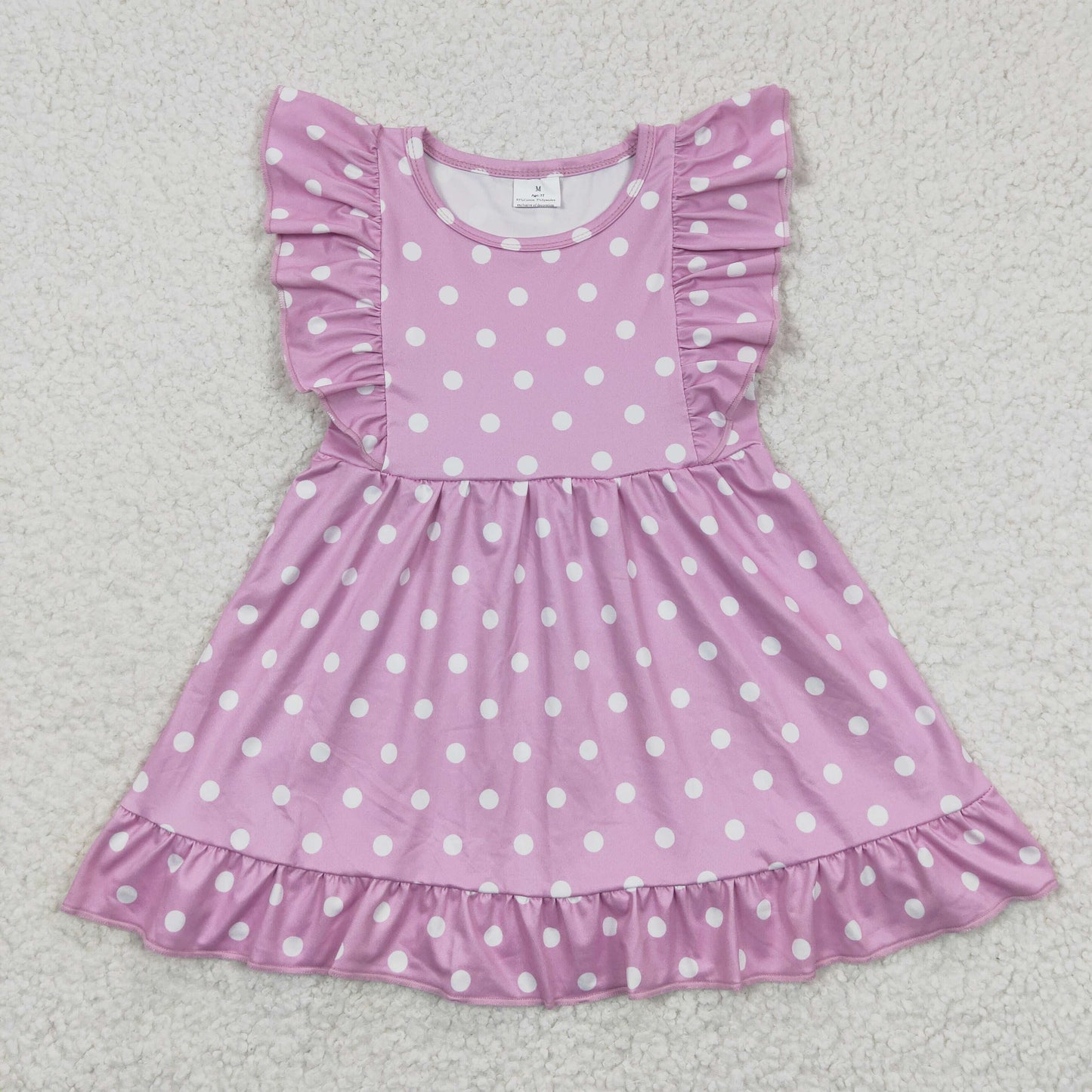 kids pink polka dots dress GSD0362