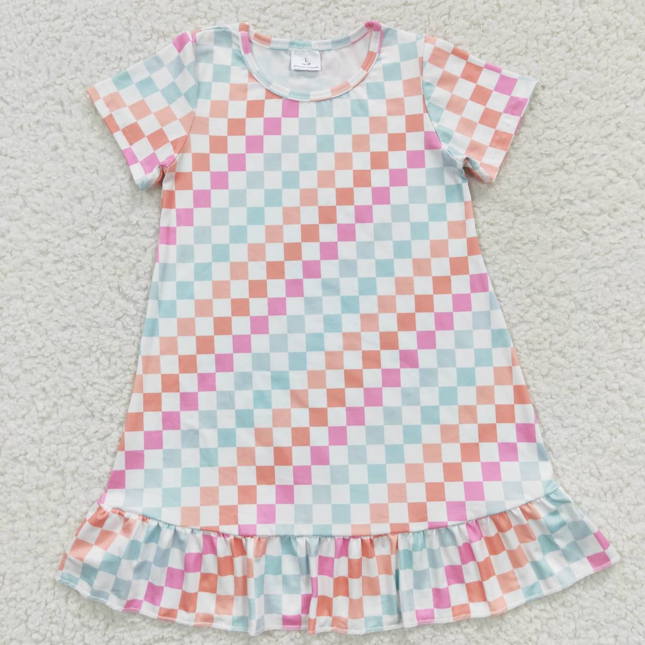 girls colorful checkerboard dress GSD0401