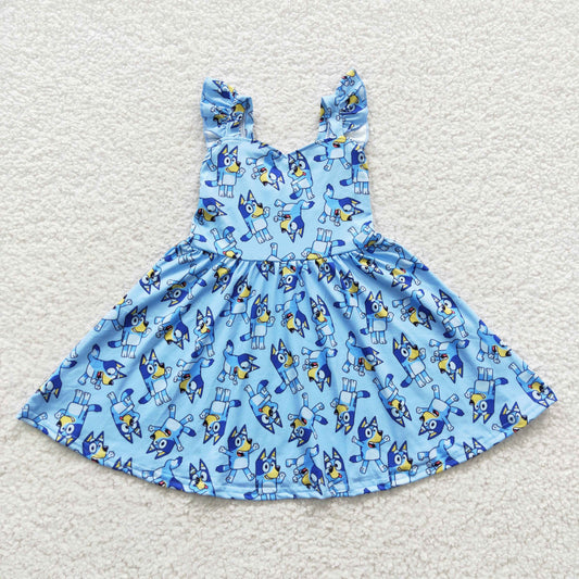 girls blue bluey dress GSD0421