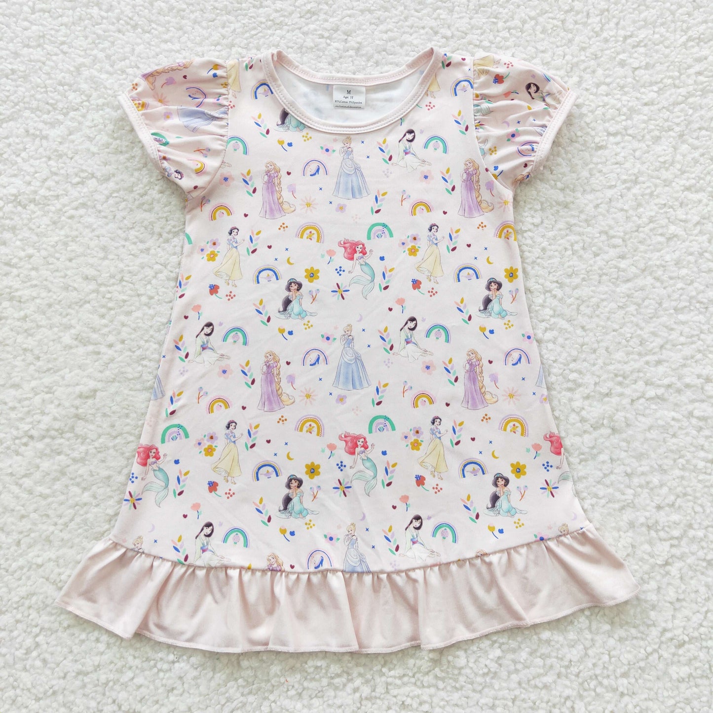 Toddler girl cartoon princess floral cute dress GSD0427