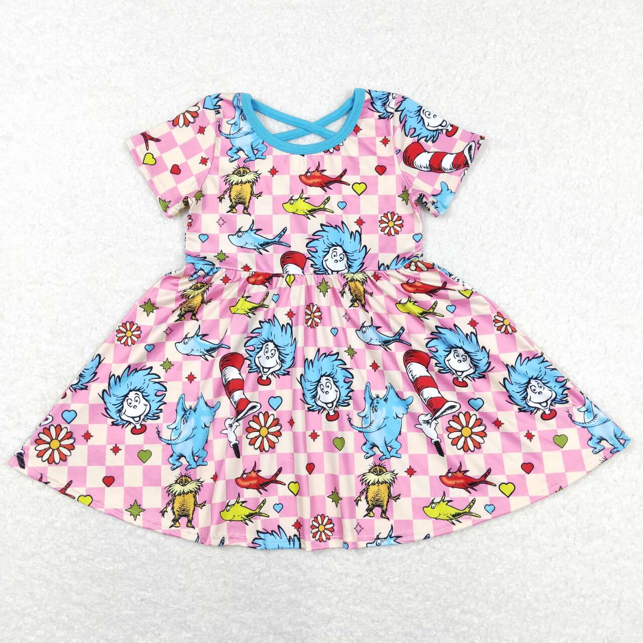 GSD0503  baby girl  clothes girl dr.seuss cartoon summer dress