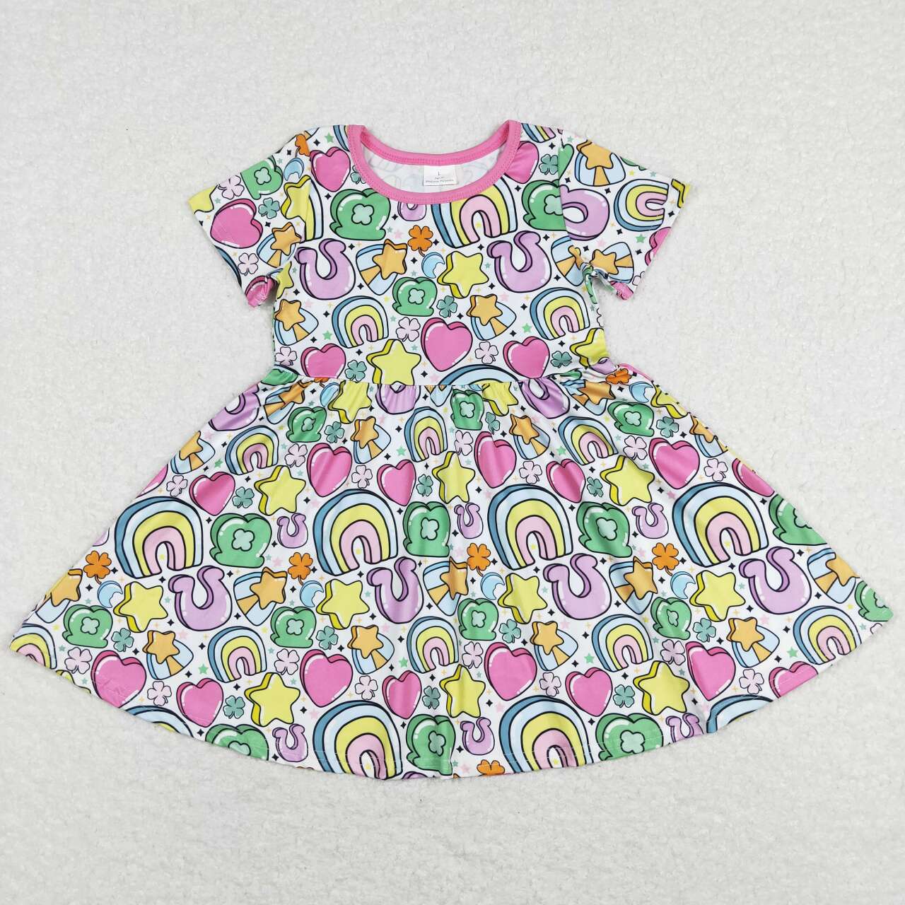 GSD0537  baby girl clothes rainbow girl summer St. Patrick's Day dress