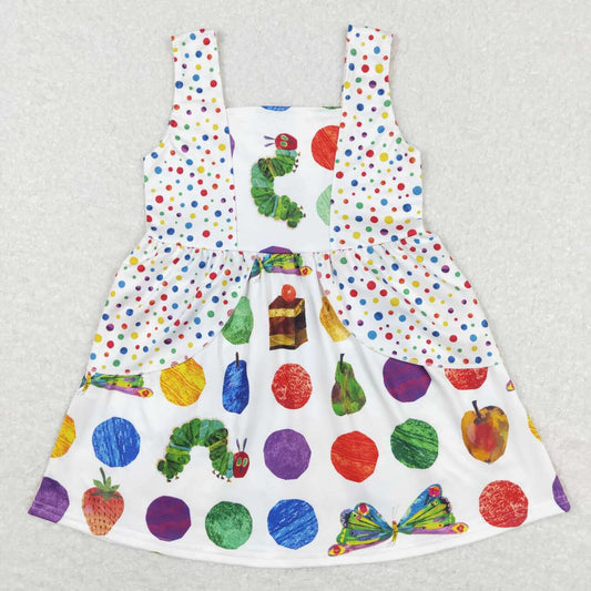 GSD0545 baby girl clothes caterpillar apple summer dress