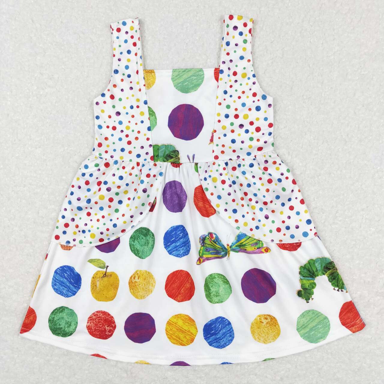 GSD0545 baby girl clothes caterpillar apple summer dress