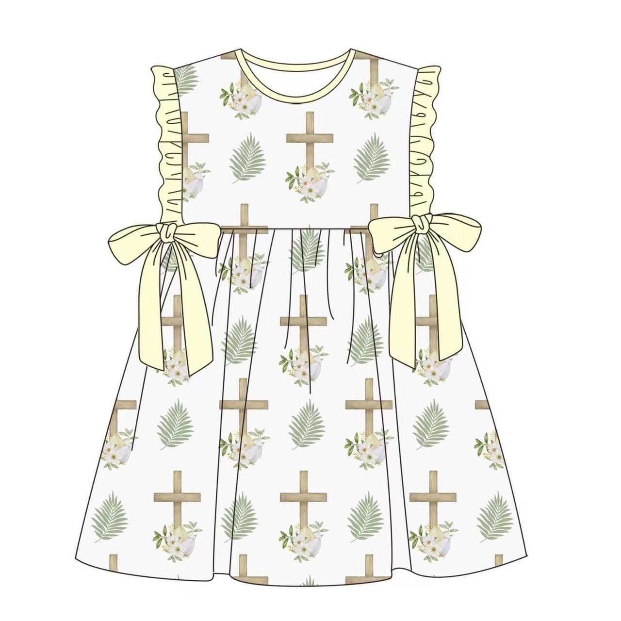 GSD0571 pre-order baby girl  clothes girl cross easter summer dress