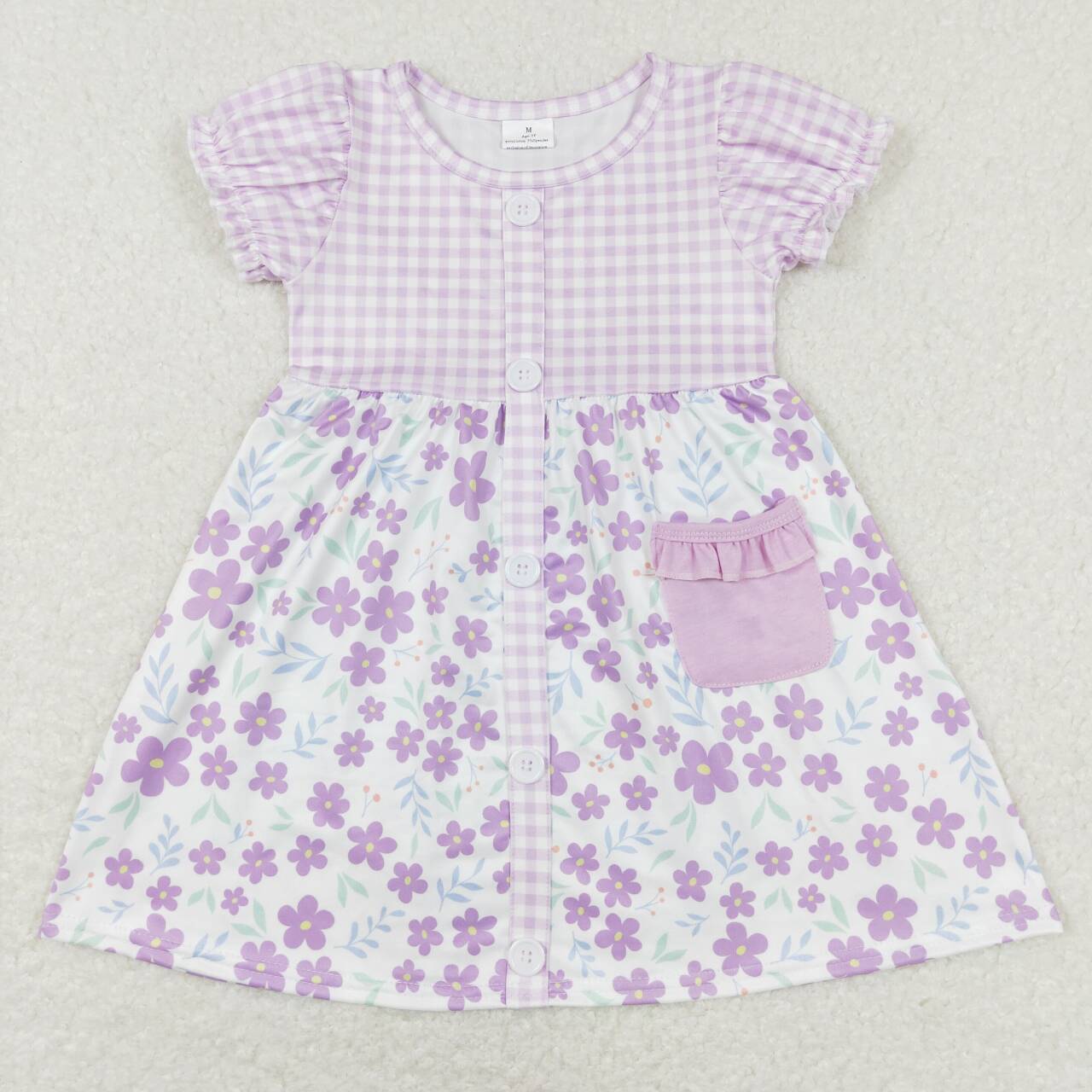 GSD0577 baby girl  clothes girl purple flower summer dress