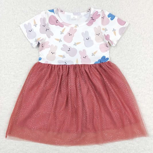 GSD0604 baby girl clothes bunny carrot sequins easter summer dress