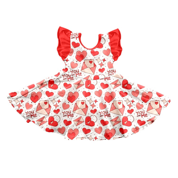 GSD0615 pre-order baby girl clothes girl heart valentine's day short sleeves dress