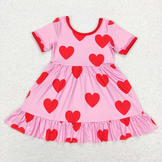 GSD0629 baby girl clothes  heart girl valentines day summer dress