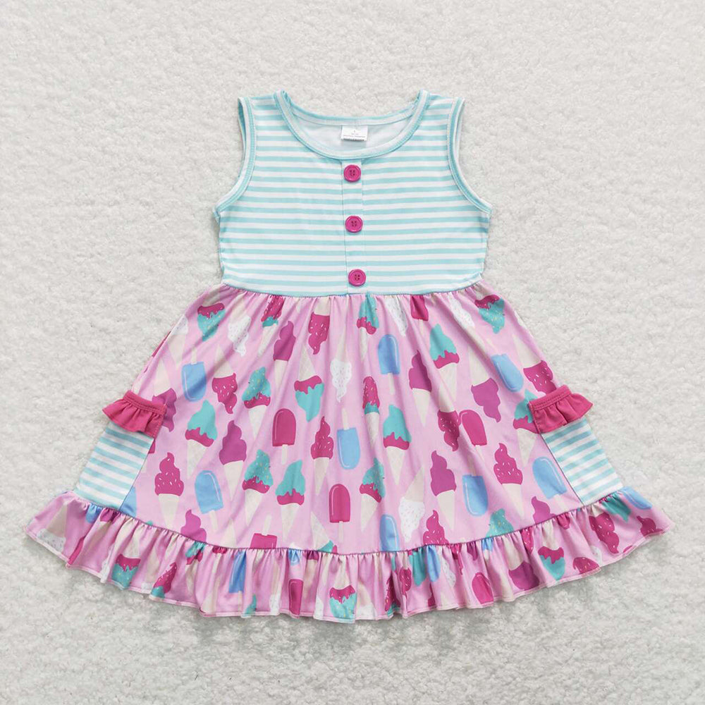 GSD0699 baby girl clothes girl ice cream summer dress