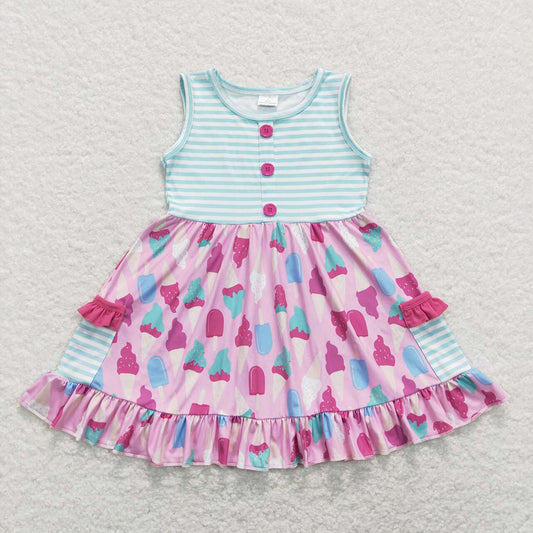 GSD0699 baby girl clothes girl ice cream summer dress