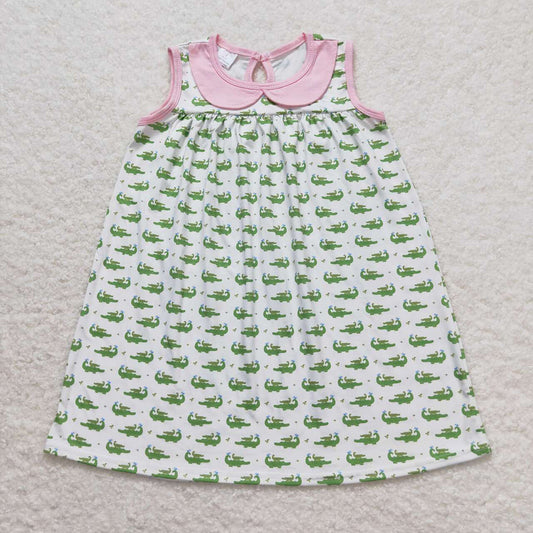 GSD0840baby girl clothes crocodile girl summer dress