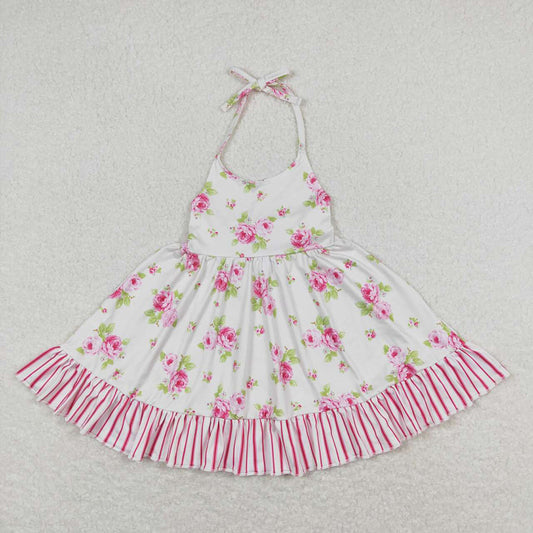GSD0859 baby girl clothes flowers halter summer dresses
