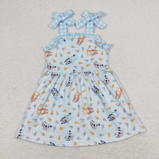 GSD0866  baby girl clothes ice cream cartoon dog girl summer dress