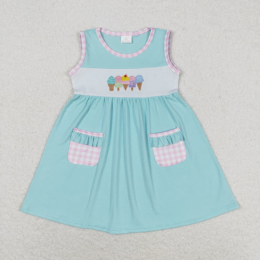 GSD0956  toddler girl clothes embroidery popstick summer dresses