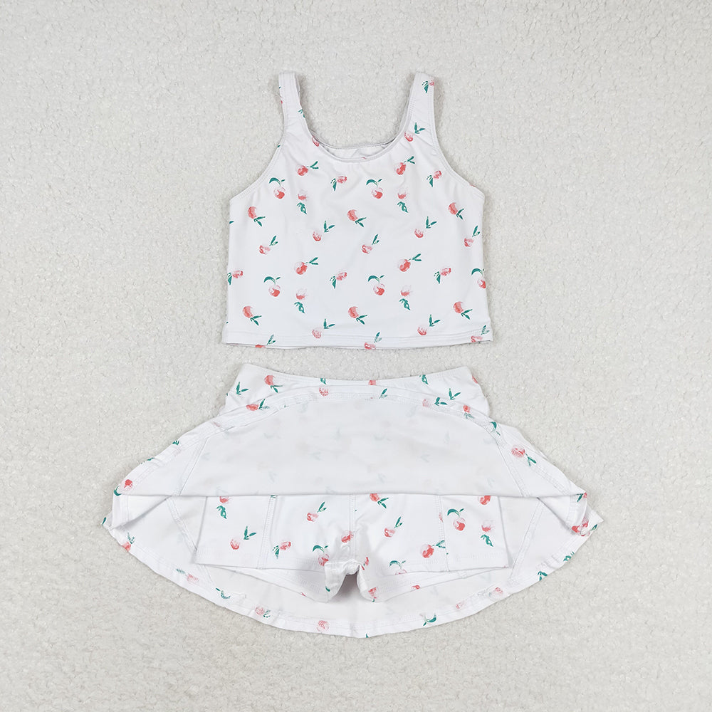 Sibling Baby Girls Colorful Tie Dye Floral Top Short Skirts Active Wear Summer Clothes Sets