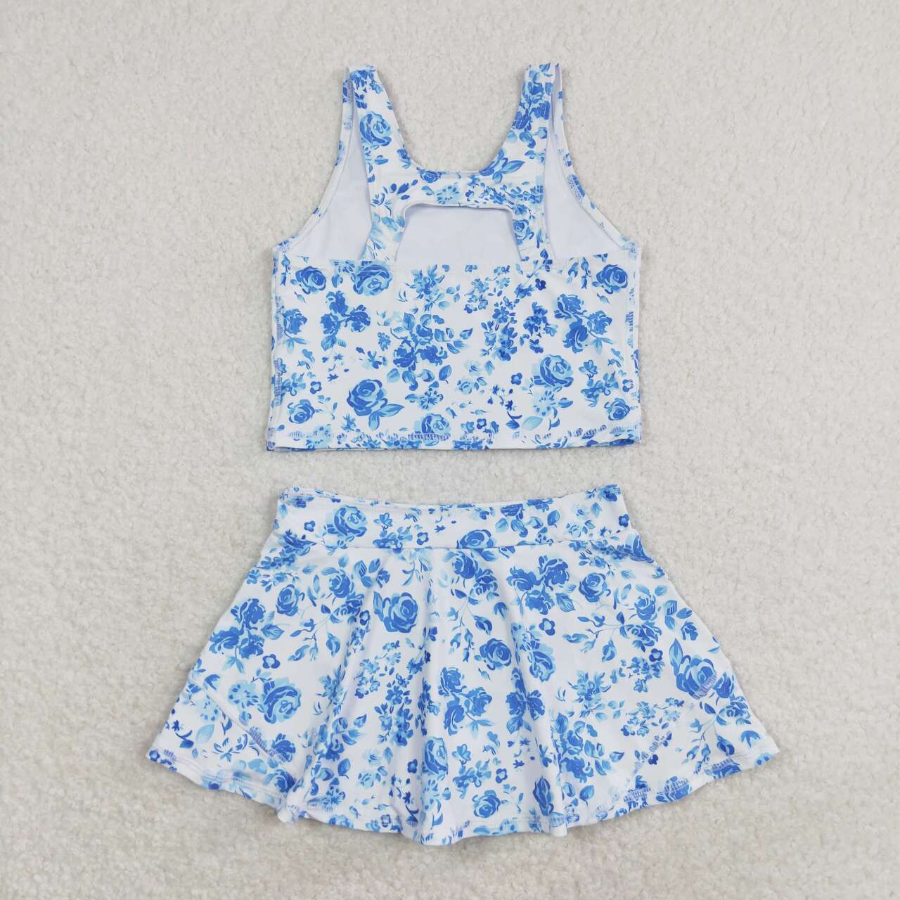 Sibling Baby Girls Colorful Tie Dye Floral Top Short Skirts Active Wear Summer Clothes Sets